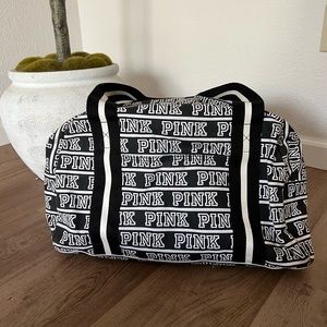 PINK by Victorias secret logo travel bag, black 🖤🤍